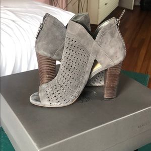 Vince Camuto high heel booties with peep toe